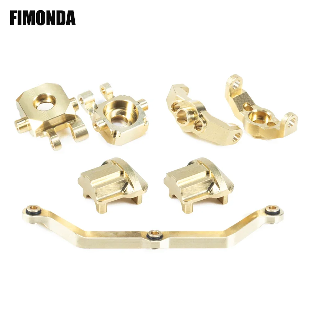 TRX4M Upgrade Brass Weights Axle Diff Cover Link Steering Knuckle Caster Blocks for 1/18 RC Crawler Car TRX-4M Bronco Defender