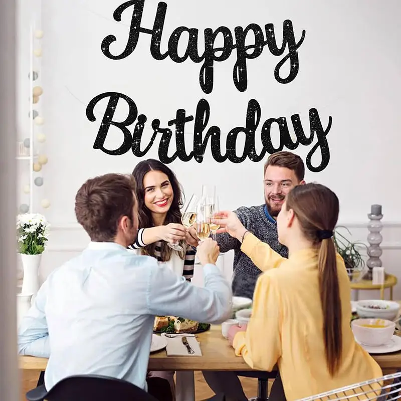 الأطفال الكبار المشهد أعلام ملونة حفلة صور الدعائم لوازم الحفلات معلقة العلم حفلة عيد ميلاد سعيد الديكور راية #1