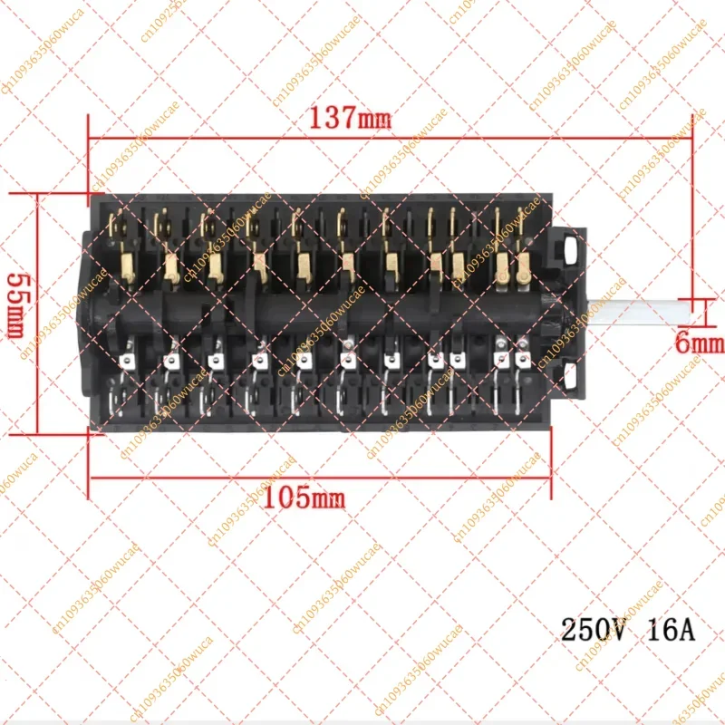 YFFD109-1 16A 250V Rotary Toggle Switch 1 Position Electric Stove Oven Steamer Parts Replacement Control Knob 1pc