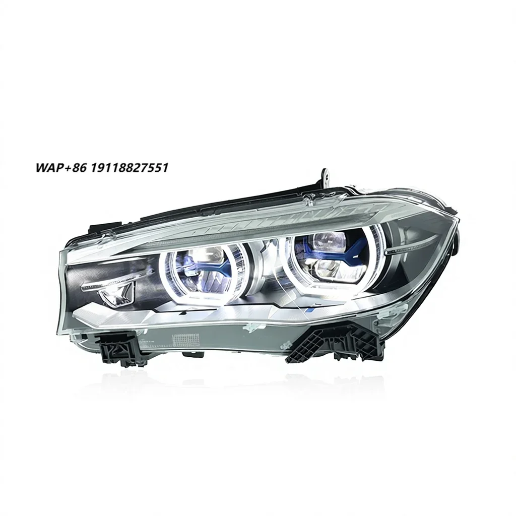 A Pair of New Headlights 2014 - 2018 Suitable for  X5-F15 Modified Blue-frame LED Lens Daytime Running Lights