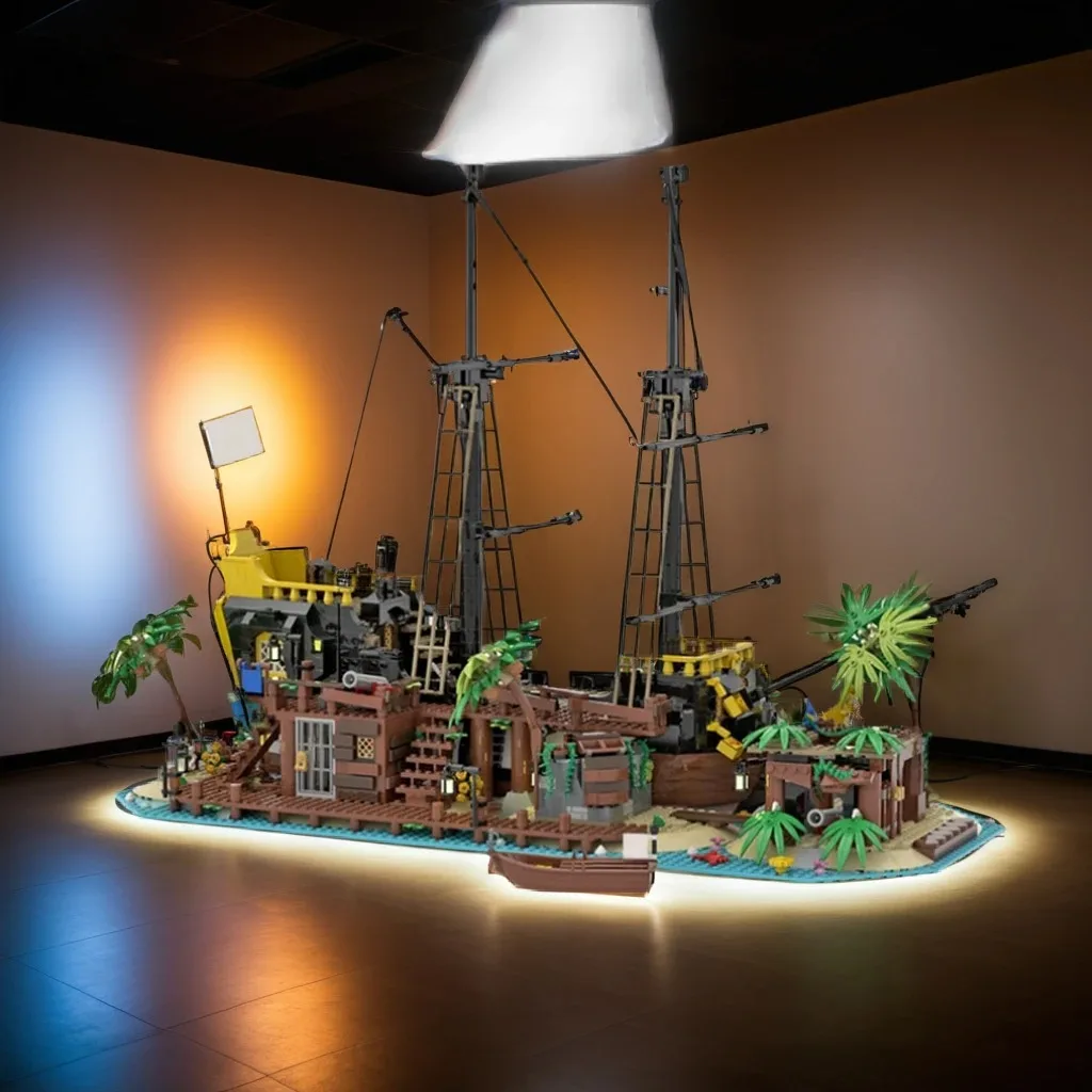 

892 шт. MOC Barracuda Bay 21322, альтернативная сборка, винтажный дизайн корабля, модель «сделай сам», строительные блоки, игрушки на день рождения, подарок