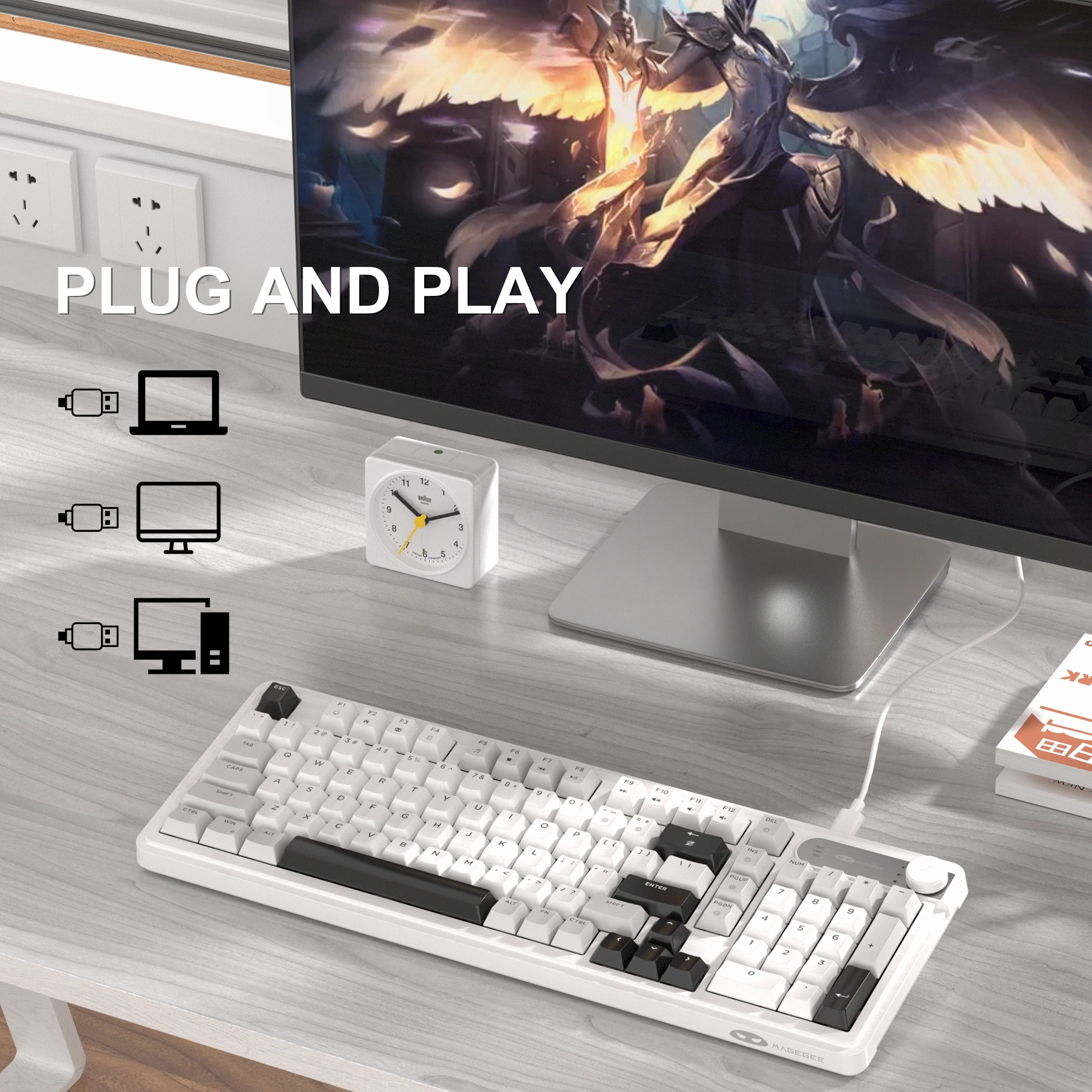 98% MageGee GK960 Wired Membra - Gaming Keyboard Thocky recension och pris