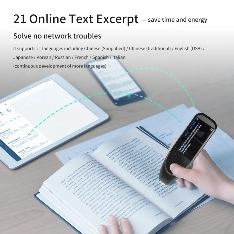 AI Translation Scanning Pen Real Time Language Translation Pen Scanner Electronic Dictionary Bidirectional Instant Translation