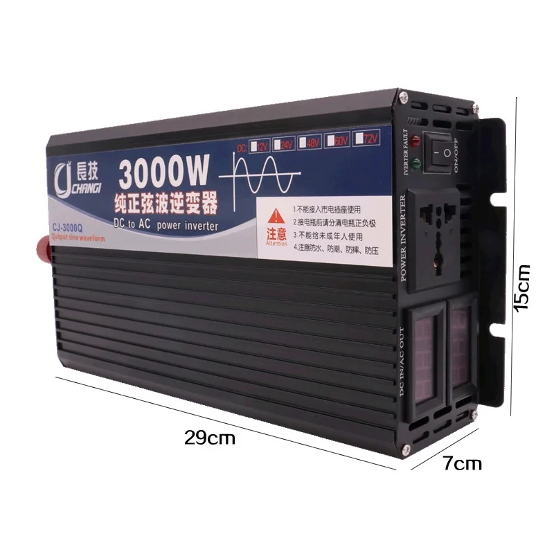 Power Inverter 2KW 3KW 4KW Car Power Inverter 12v 24v DC to AC 110v 220v Pure Sine Wave Inverter