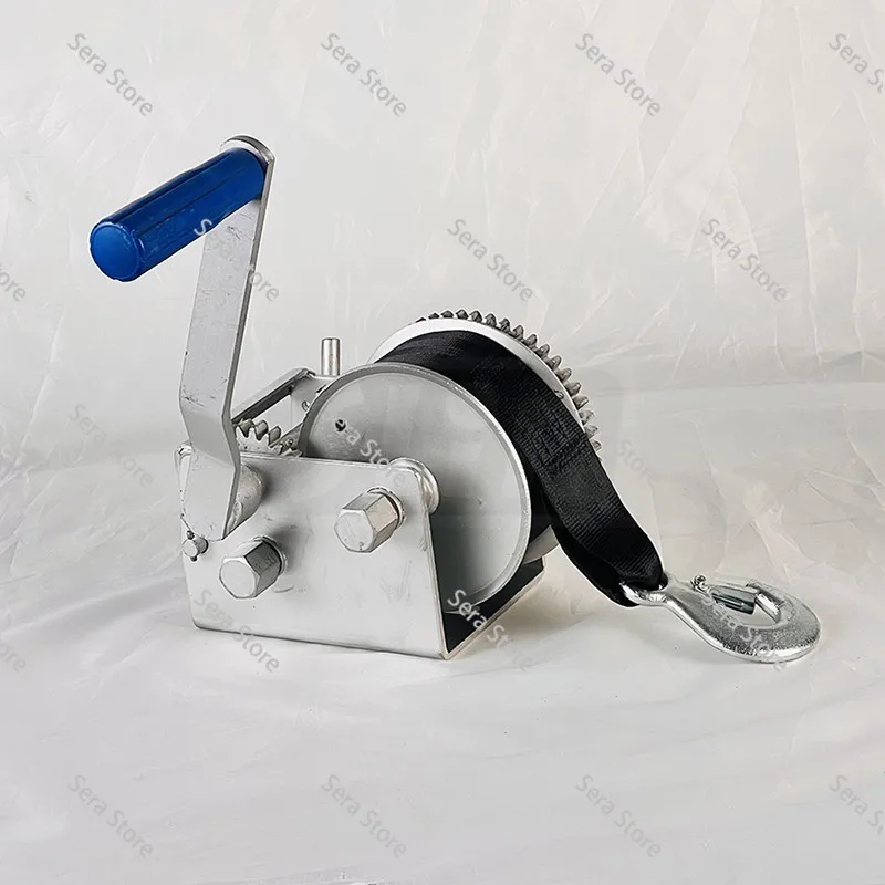 Two-Speed Hand Crank Winch 900KG 2.6T Boat Trailer Winch with Webbing Strap