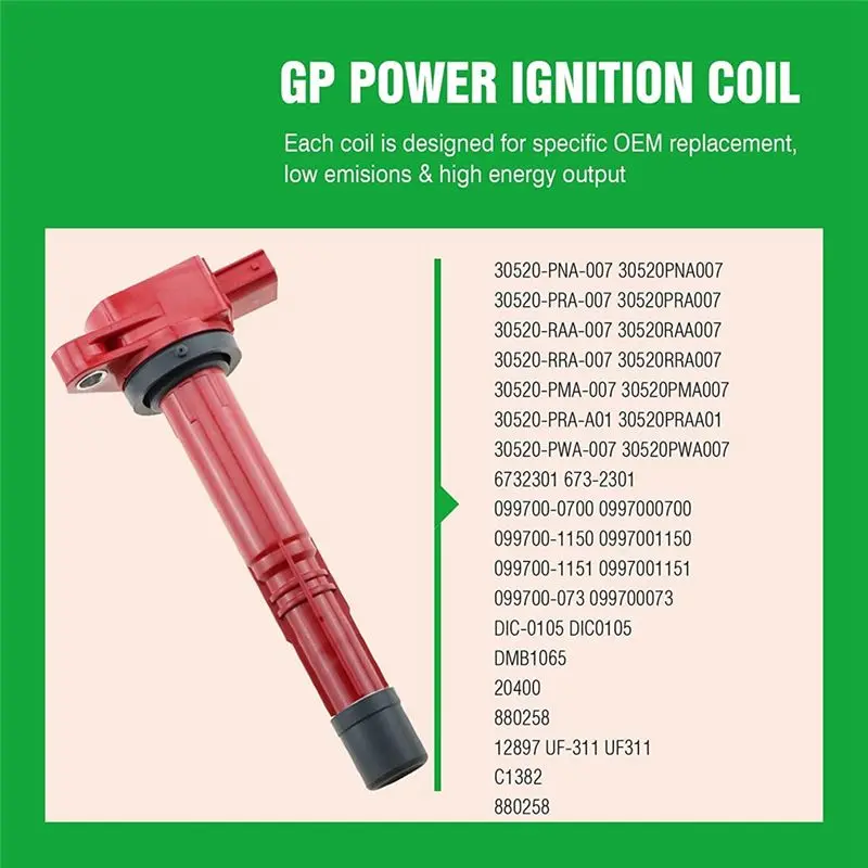 A73X-4PCS Ignition Coils Car Part For 2002-2011 Honda Civic K20 K24 K20Z3 Accord S2000 CSX RSX 30520-PNA-007 30520-RAA-0 view 3