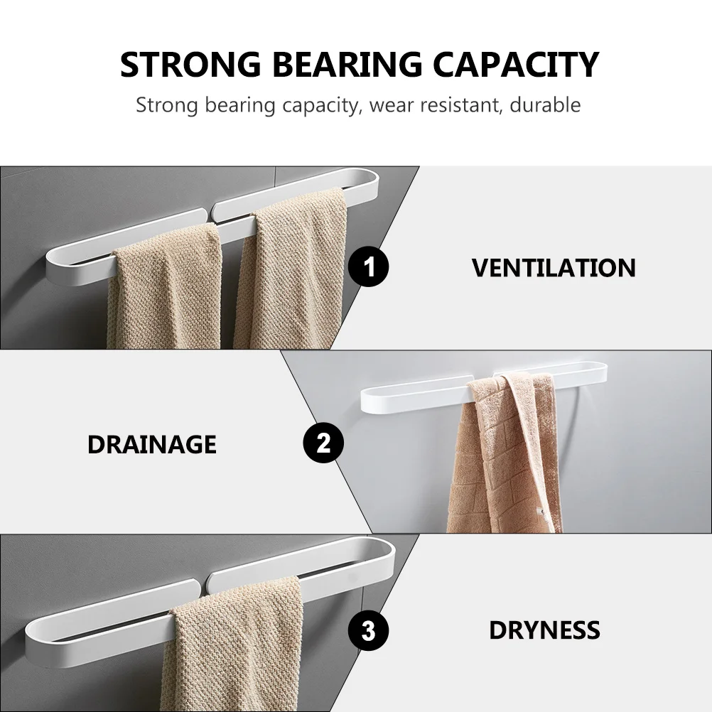 

Modern Aluminium Alloy Towel Rack Compact Bathroom Storage Solution for Roll Paper and Towels No Drill Mounting Convenient
