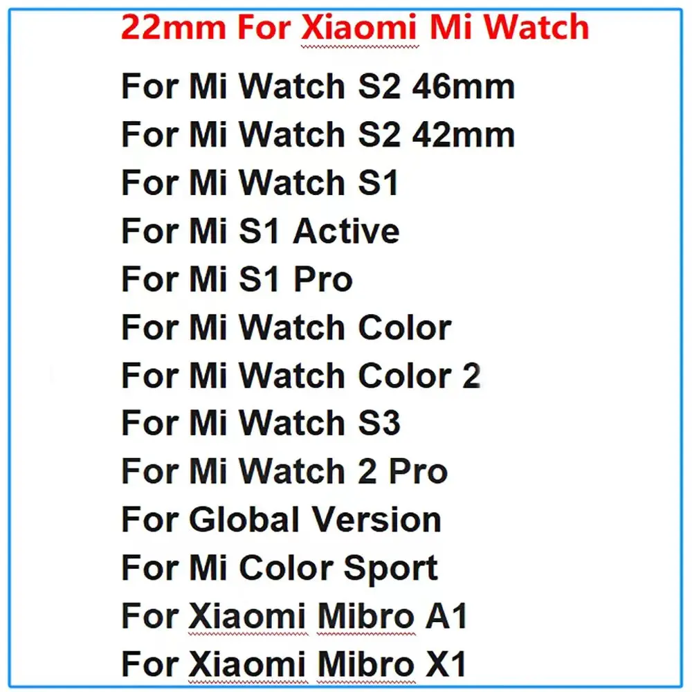 22mm Strap Watchband For Xiaomi Mi Watch Color/Color 2/S1 Active/S1 Pro Replacement Mi Watch S3 S2 46mm 42mm Bracelet Wristband