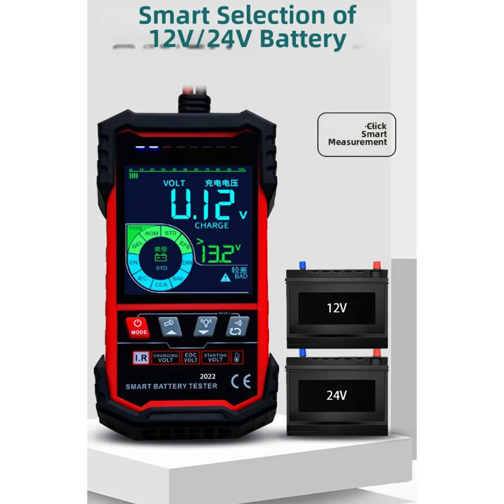

Vehicle battery tester digital display 32 inch for 12V 24V testing including ampere hour capacity and voltage check