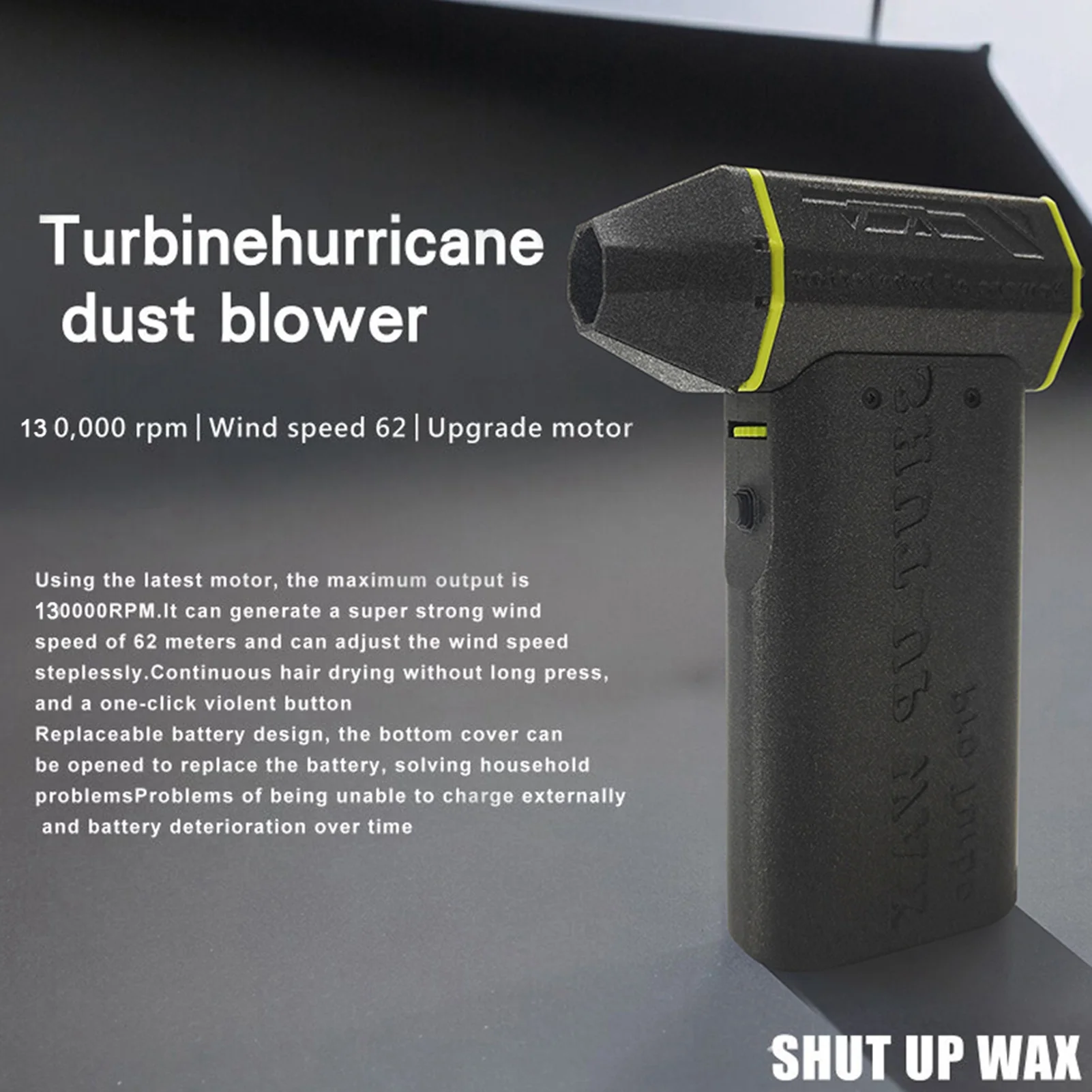 مروحة القناة مروحة نفخ 130000 دورة في الدقيقة الرياح القوية ستبليس تعديل السرعة الكهربائية اللاسلكية مروحة نفخ لتنظيف لوحة المفاتيح المنزل سيارة