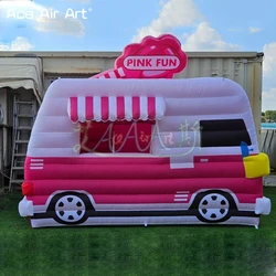 Portable Inflatable Ice Cream Truck Van with LED Lights, Food Booth Tent, Dining Car Kiosk for Advertising Promotion