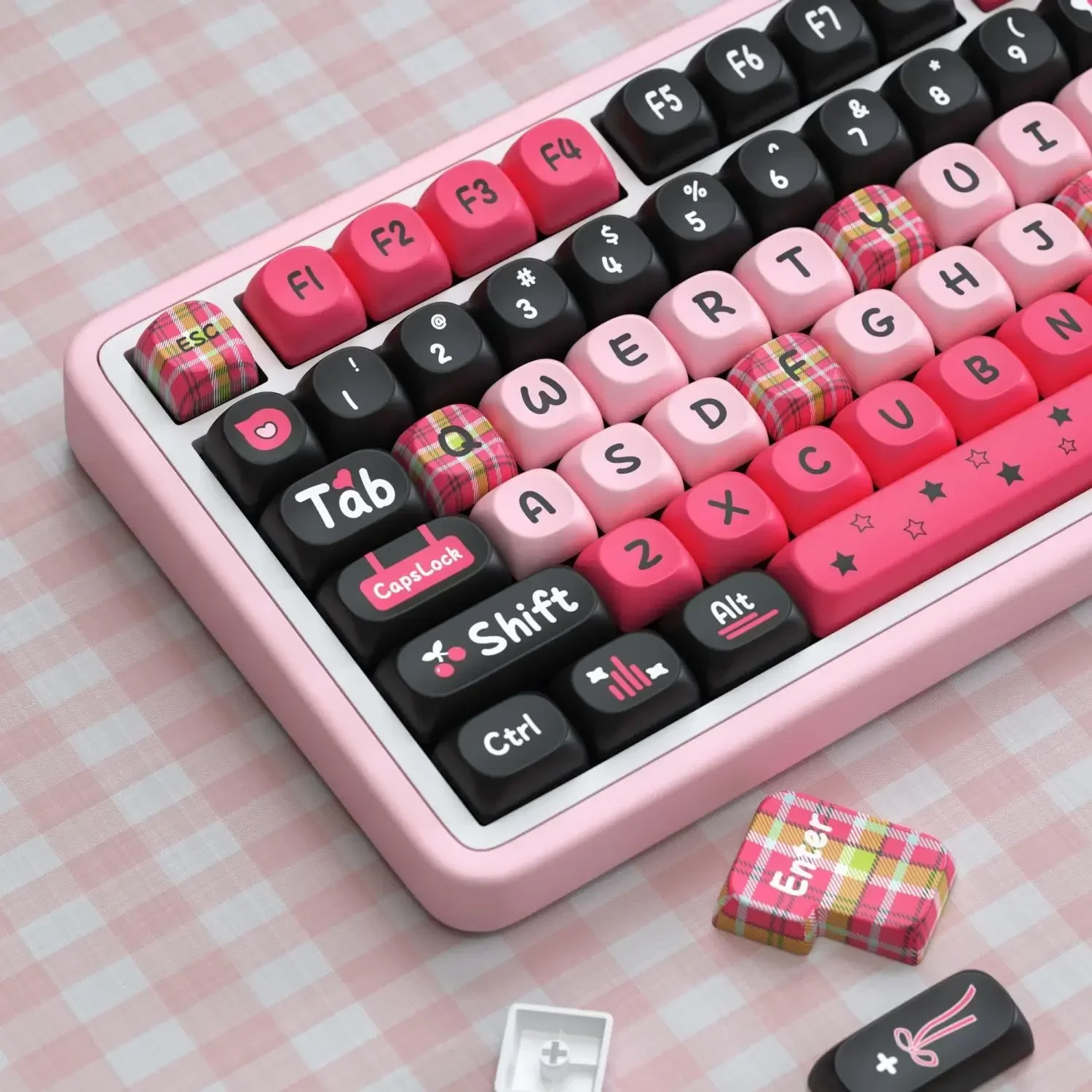 Girl Keycaps PBT SOA 125 Keys Cute for 60/64/84/98/108 Gaming Mechanical Keyboard MX Switch