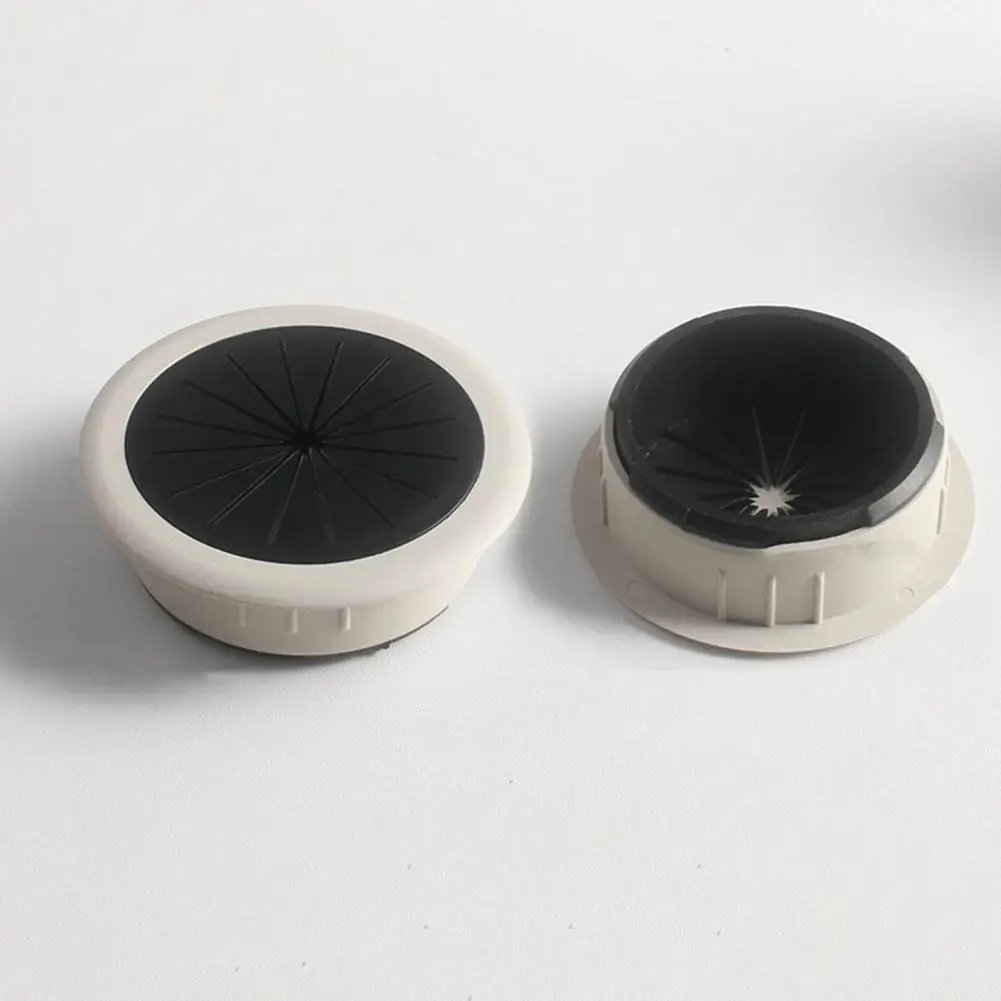 Desk Threading Box Plastic Decorative Cover for Computer Desk Threading Hole Round Rice-shaped Plate for Desktop Opening Wire