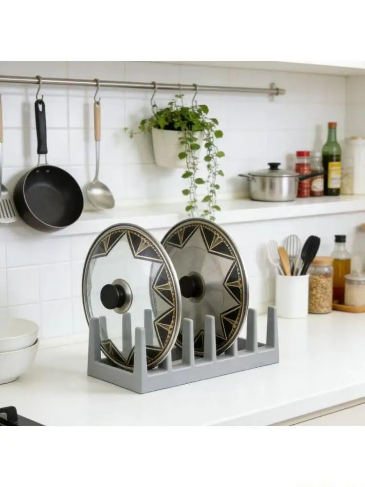 QX2E Kitchen Storage Accessory For Drying And Organizing Utensils Pot Lid Holder