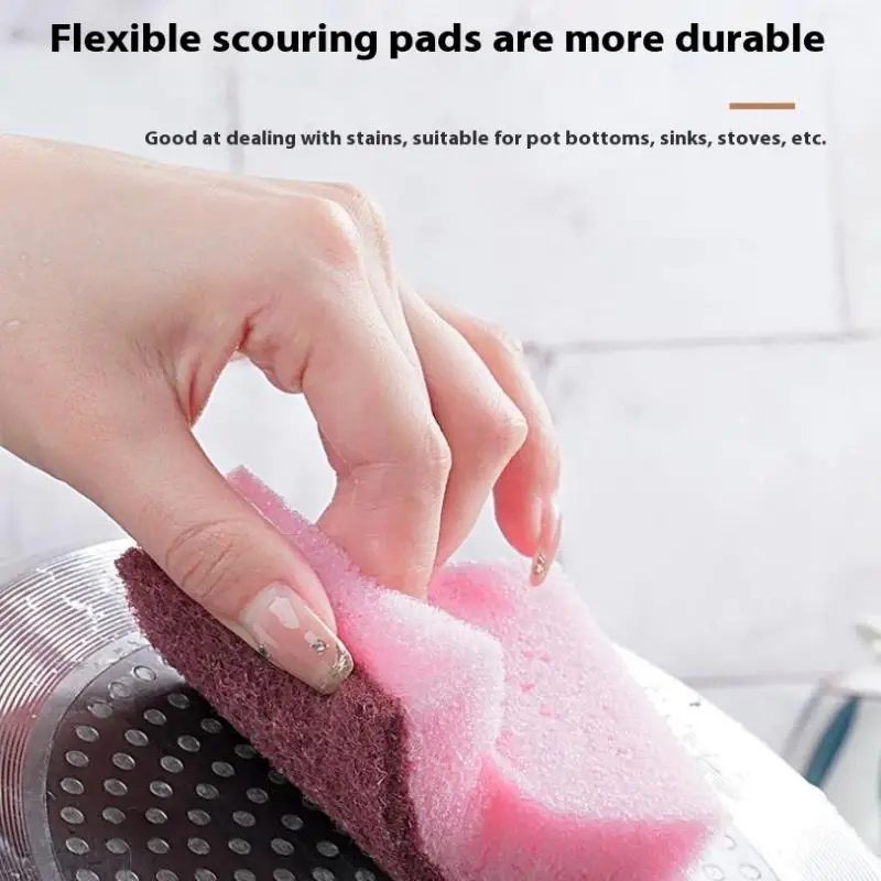 5PCS/10PCS Kitchen Stain Removal Sponge Clean Cotton Dishwas