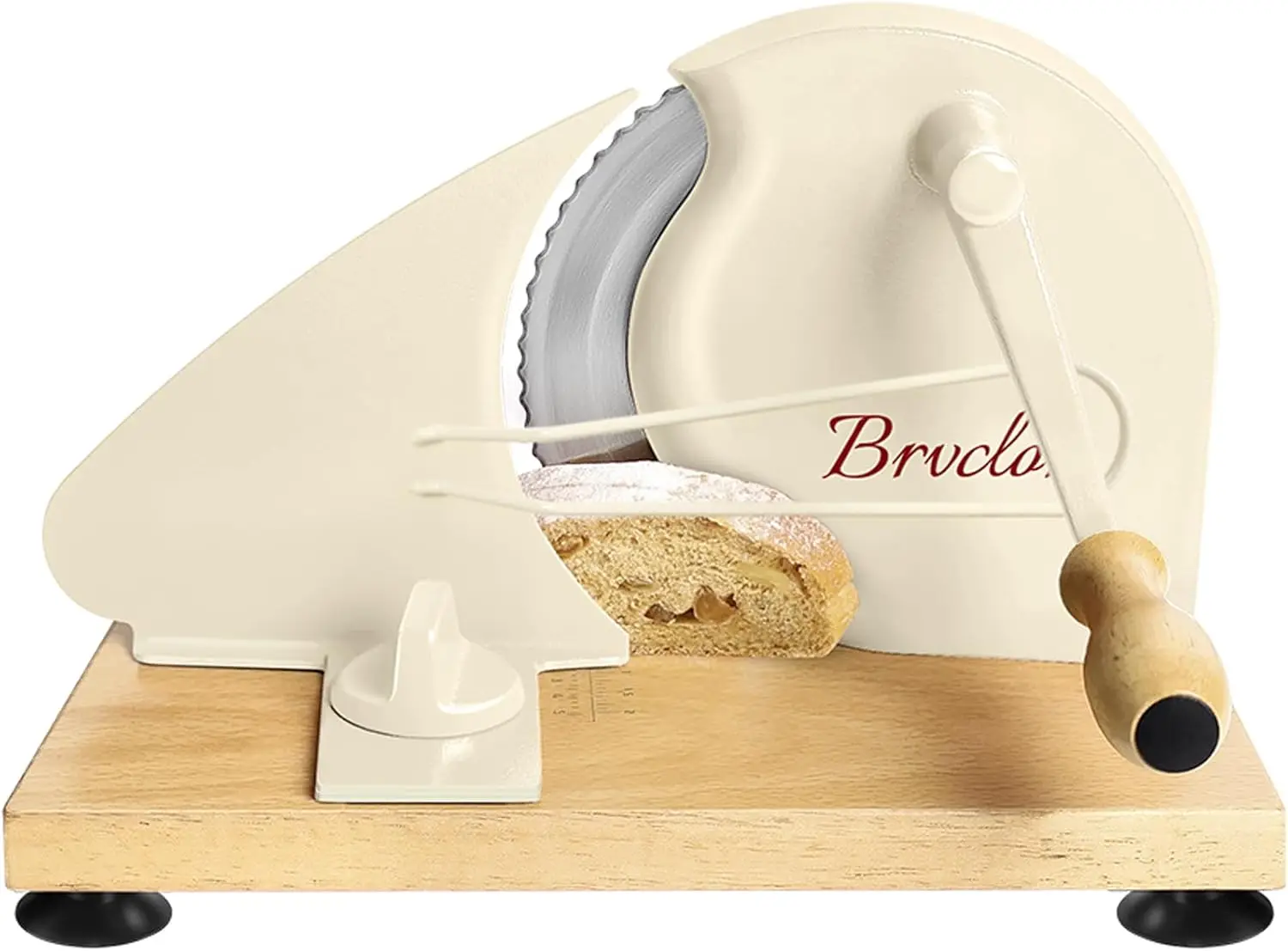 

Manual Bread Slicer with Adjustable Thickness, Stainless Steel Blade, Suction Cup Base for Homemade Sourdough & More