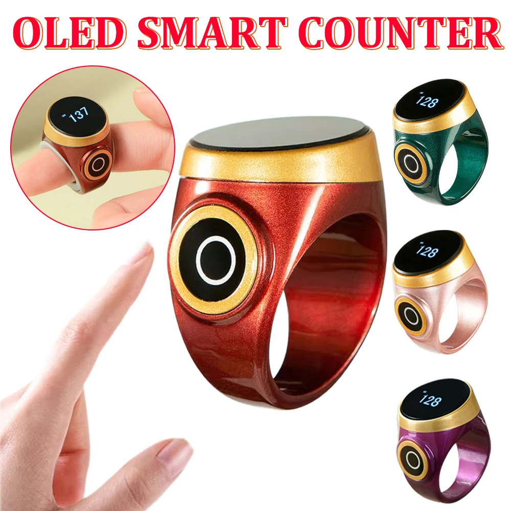 

Smart Waterproof Counter Ring for Muslims Zikr Digital Tasbeeh 5 Prayer Time Reminder Bluetooth High-end Smart Wearable Rings