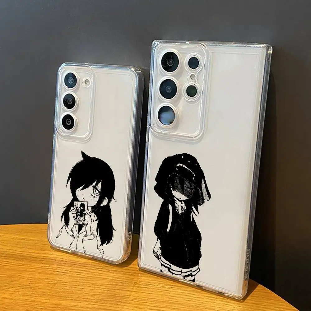 Manga Tomoko Kuroki Watamote  For Samsung Galaxy S24 S25 S23 S22 S21 Transparent Cover Phone Case