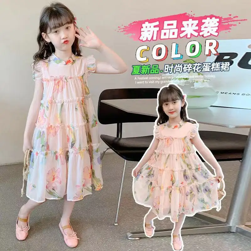 Girls Sweet Dresses Summer Baby Girl Princess Dress Lace Design Flower Girl Dresses Cute Party Kids Clothes 4 8 10 11 Years Old