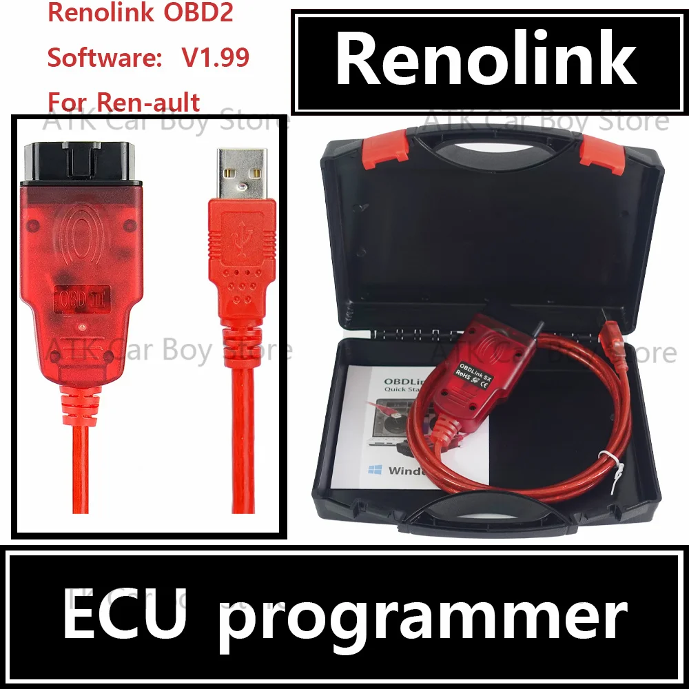 Renolink OBD2 V1.99 Suitable For Ren-ault For Da-cia Car ECU Programmers Airb-ag Programming Key Coding instrument Panel Coding