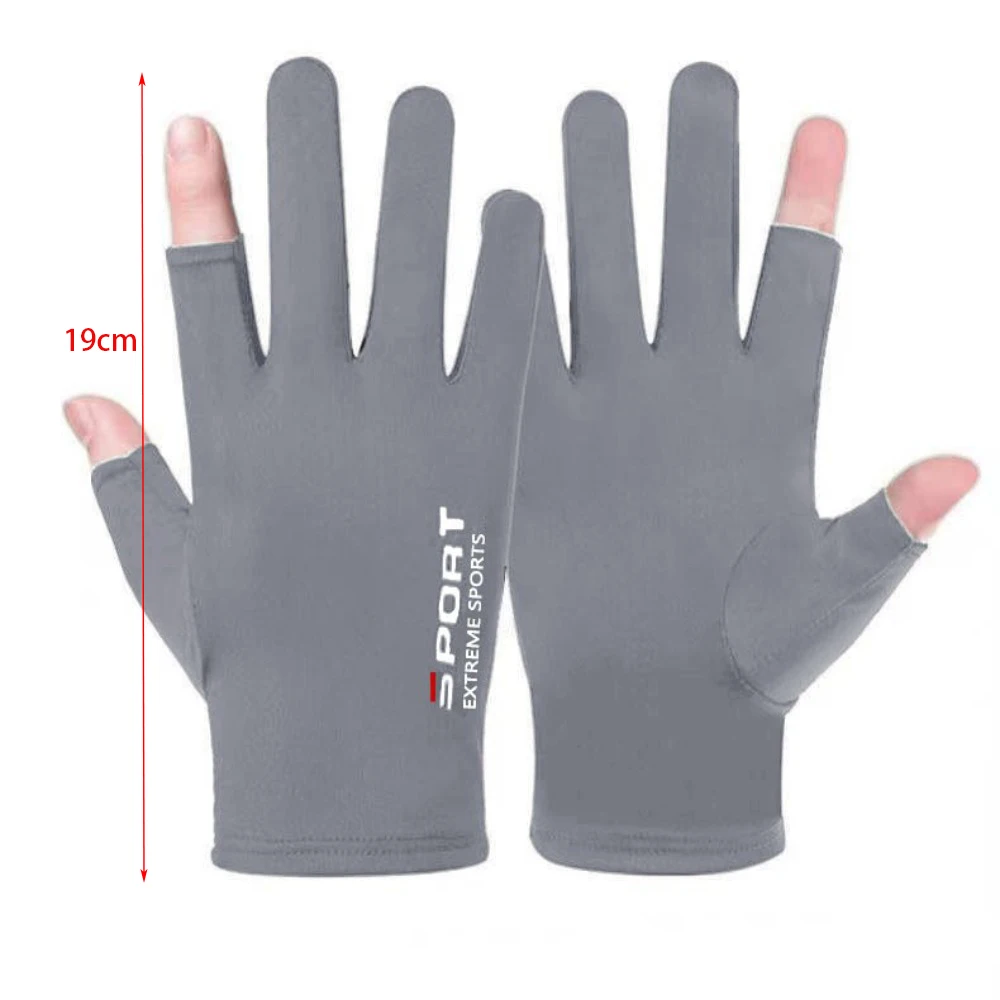 New Touchable Screen Sunscreen Gloves Breathable Highly Elastic Ice Silk Gloves Non-slip Anti-UV Riding Driving Gloves Gift
