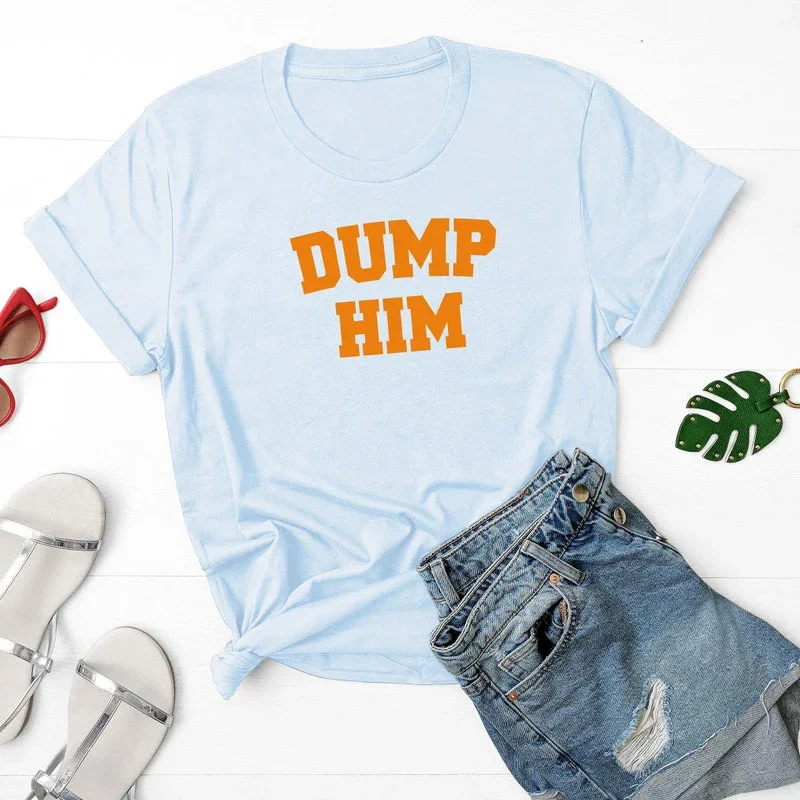 Dump Him Woman Printed T Shirt Vintage Baby Doll Britney Meme T-Shirt Summer Cotton Short Sleevecasual Tee Shirt Ladies Tops