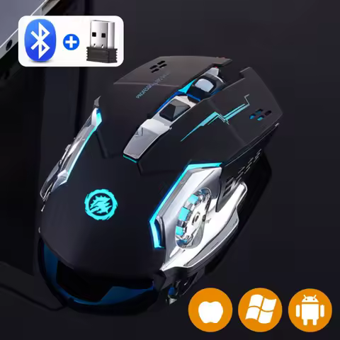 Rechargeable Wireless Mouse Gaming Computer Silent Bluetooth Mouse 2.4G USB Mechanical Backlight PC Gamer Mouse For Computer