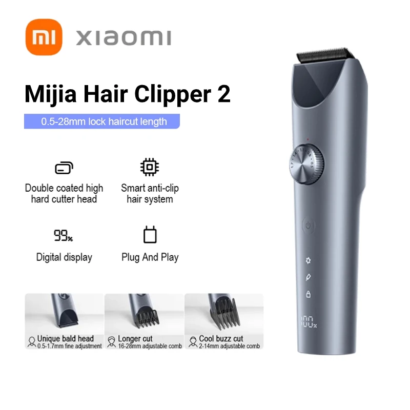 

Xiaomi Mijia Hair Clipper 2 Hair Trimmer Barber Cutter IPX7 Waterproof Titanium Alloy Blade Men Haircut Cordless Electric Shaver