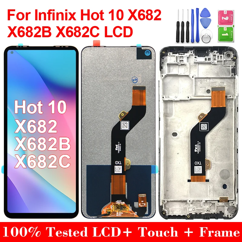 Hot 10 replacement Screen For Infinix LCD Display  Touch Panel Digitizer For Infinix Hot10  X682 X682C X688B Display