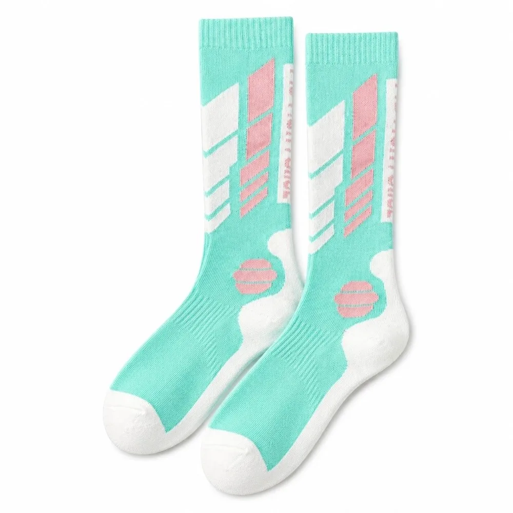 Durable Thickened Women's Ski Sock Extra Cushion Non Slip Knee High Ski Sock Moisture Wicking Yoga Sock for Running Yoga