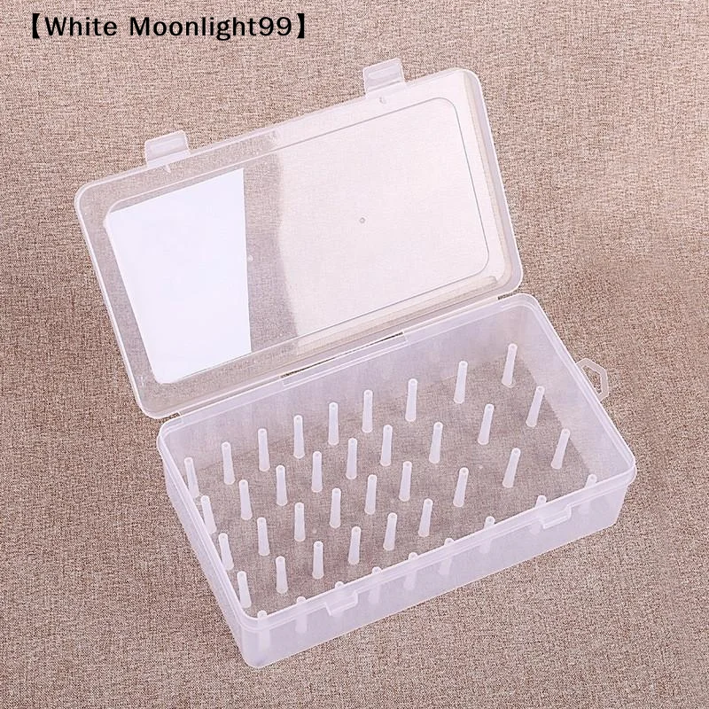 42 Roll Transparent PP Plastic Embroidery Sewing Set Storage Box Portable Large Capacity Sewing Thread Storage Case〔White〕