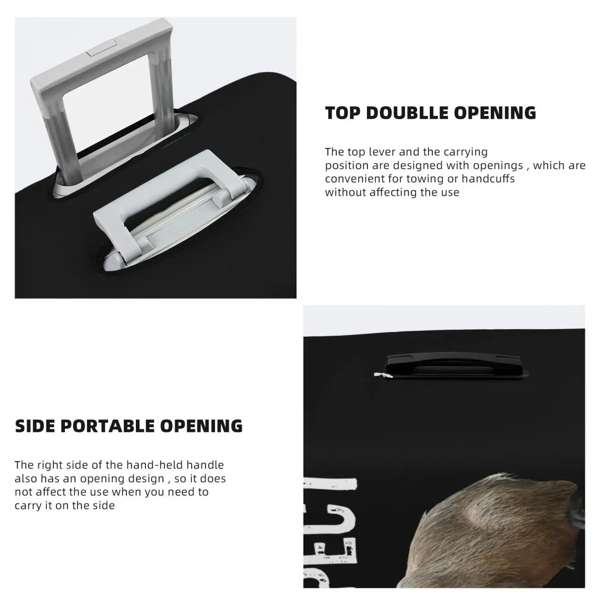 Respecteer De Capybara Grappige Knaagdier Capibara Foto Reisbagage Cover Stofdicht Koffer Cover Protector Fit 18-32 Inch