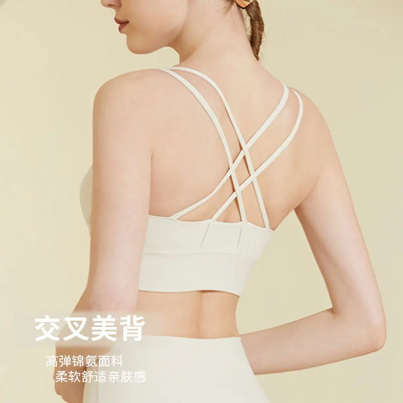 Sports Underwear Women Spring And Summer Yoga Running Feel Bra Quick-Drying Beauty Back Big Chest Shockproof Yoga