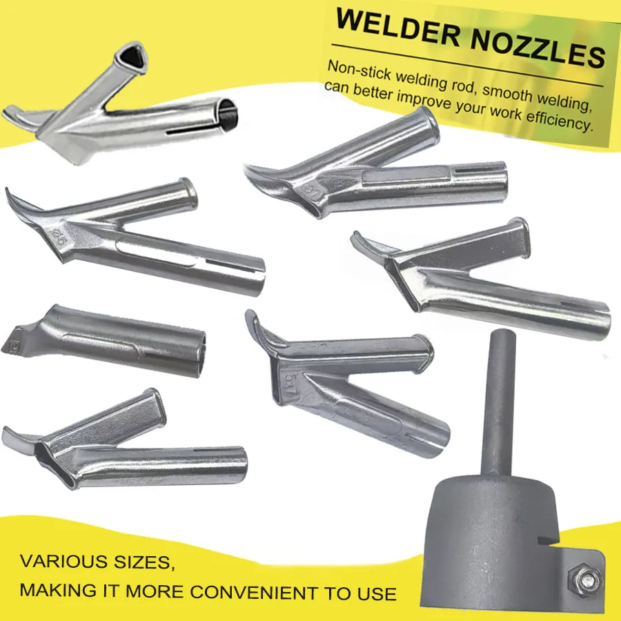 

Eight-piece set of welding nozzle PVD hot air plastic welding gun accessory fixed point nozzle round Y nozzle standard nozzle
