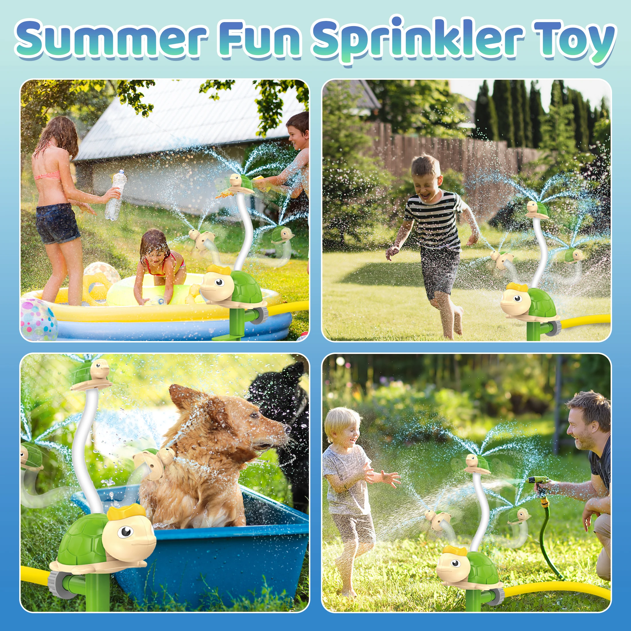 COROKLE Store, brinquedo aquático infantil com tema tartaruga, brinquedos de spray de água, 360 °   Prancha flutuante giratória - perfeita para jogos na praia