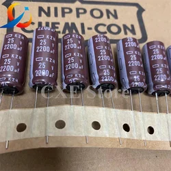10PCS KZH 25V2200UF Volume 12.5X30MM NCC Electrolytic Capacitors EKZH250ETD222MK30S 2200UF 25V NEW
