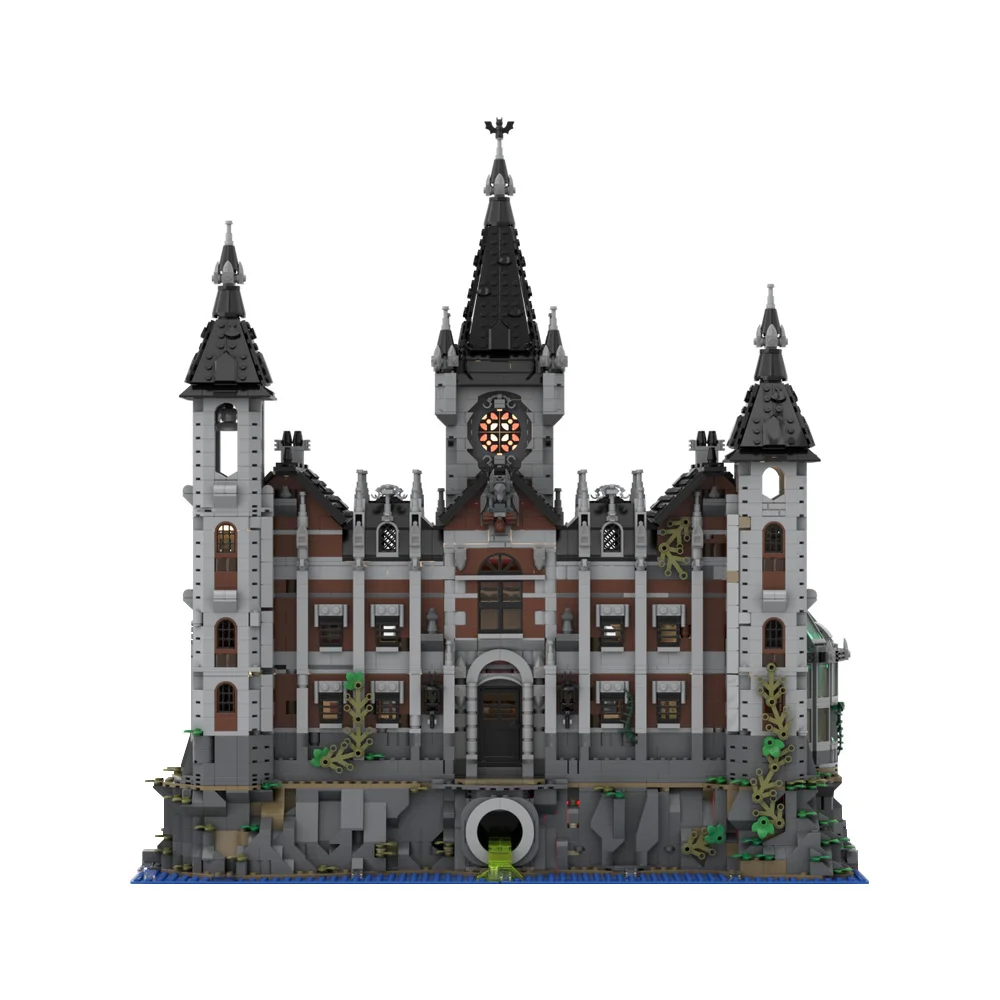 

MOC Medieval Architecture Modular Arkhams Asylums Building Blocks Model Movie Scene DIY Assembled Bricks Toy for Children Gift