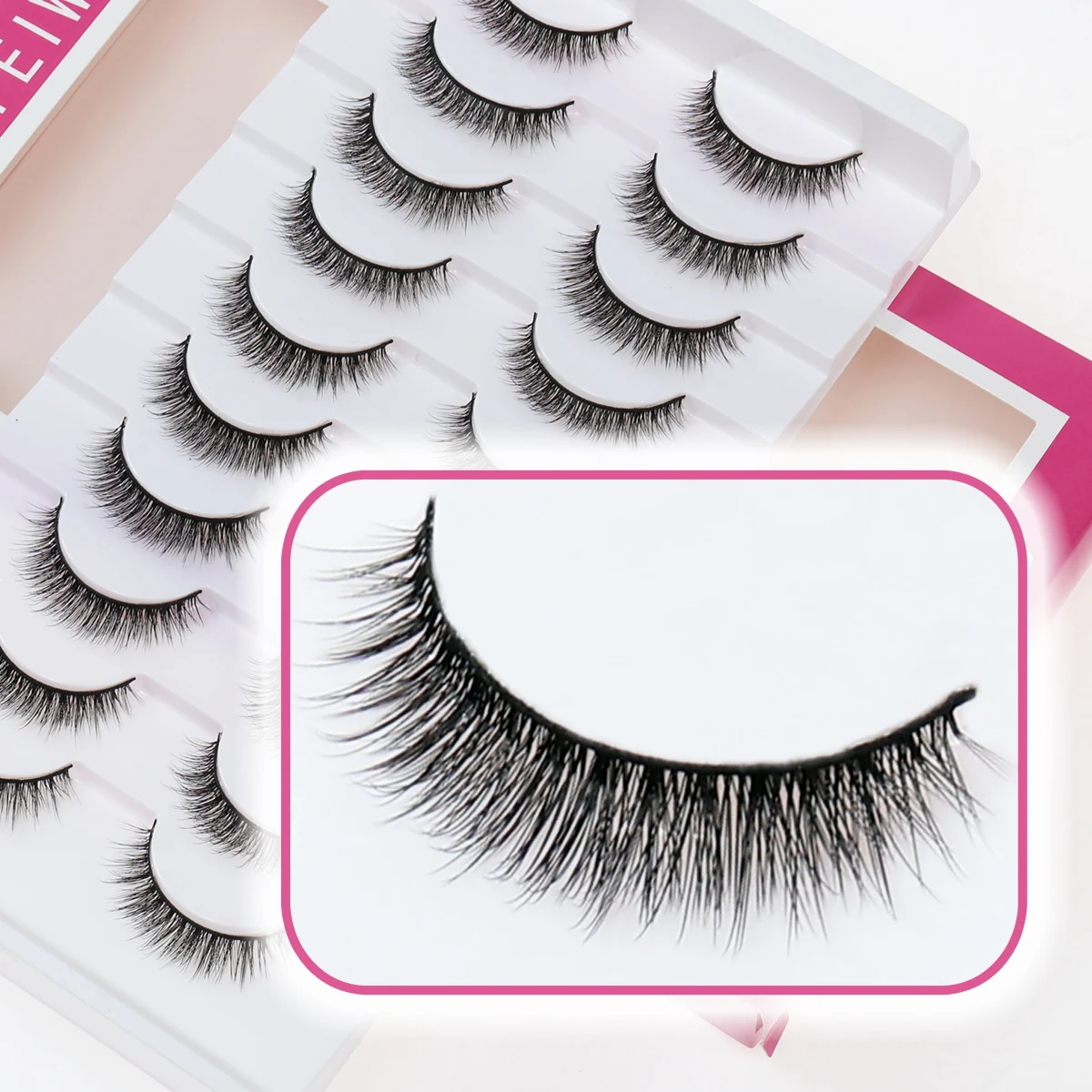 

Xuanfeiwu Natural Hard Stem Thick Fairy Makeup Tool Fluffy Eyelashes Anime One-Piece Realistic 3D Prom Party Performance False Eyelashes Adhesive DIY Eyelashes