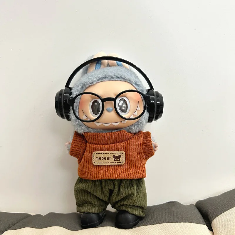 

Only Clothes Are Suitable for Labubu Trendsetters To Wear Orange Tops with Green Trousers Headphones Glasses Shoes Fashionable