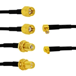 1pc New SMA Male Female Nut /RP To MCX MMCX Plug Right Angle RG174 Coaxial Cable Pigtail Adapter 15/30/50/100cm NEW