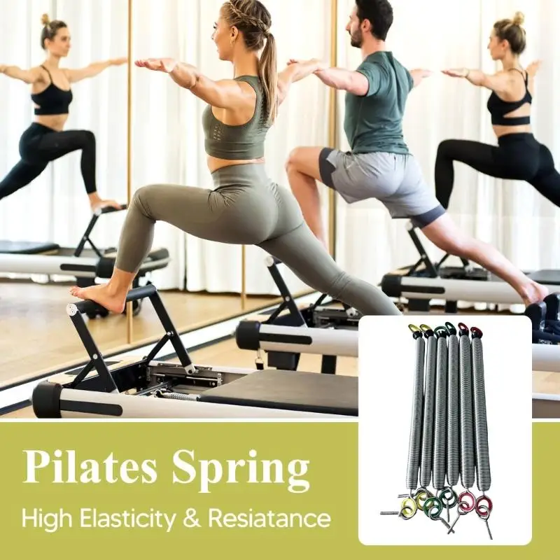 6 Stück professionelles Design Pilates-Federn, hochfester Stahl, Ersatzfedern für Krafttraining, 69HD – Detail 9