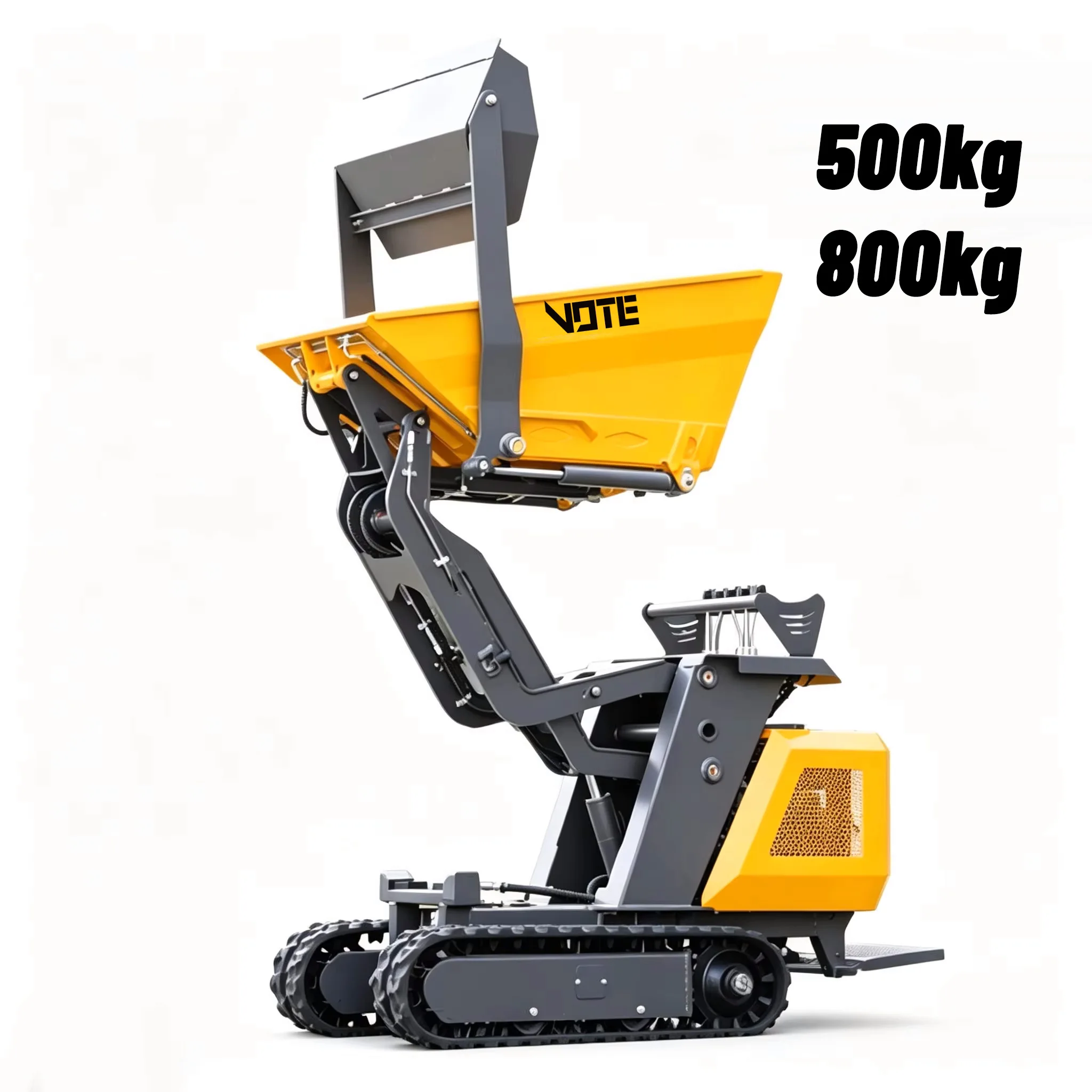 VOTE 500kg 800kg Mini Tracked Dumper Dump Truck Hydraulic Diesel Dump Truck Customize Crawler Mini Dumper Fast Delivery