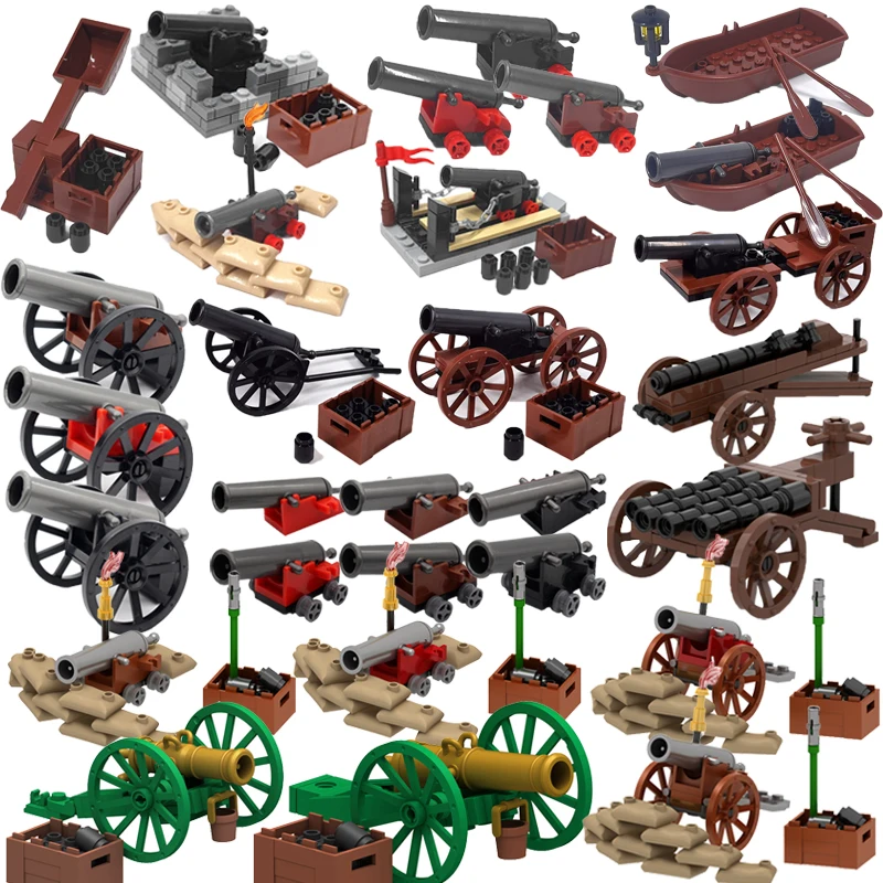 MOC Building Blocks Military Figures Accessories Napoleon Artillery Vehicles Trenches Navy Scenes Pirate Ships Bricks Toys Gifts