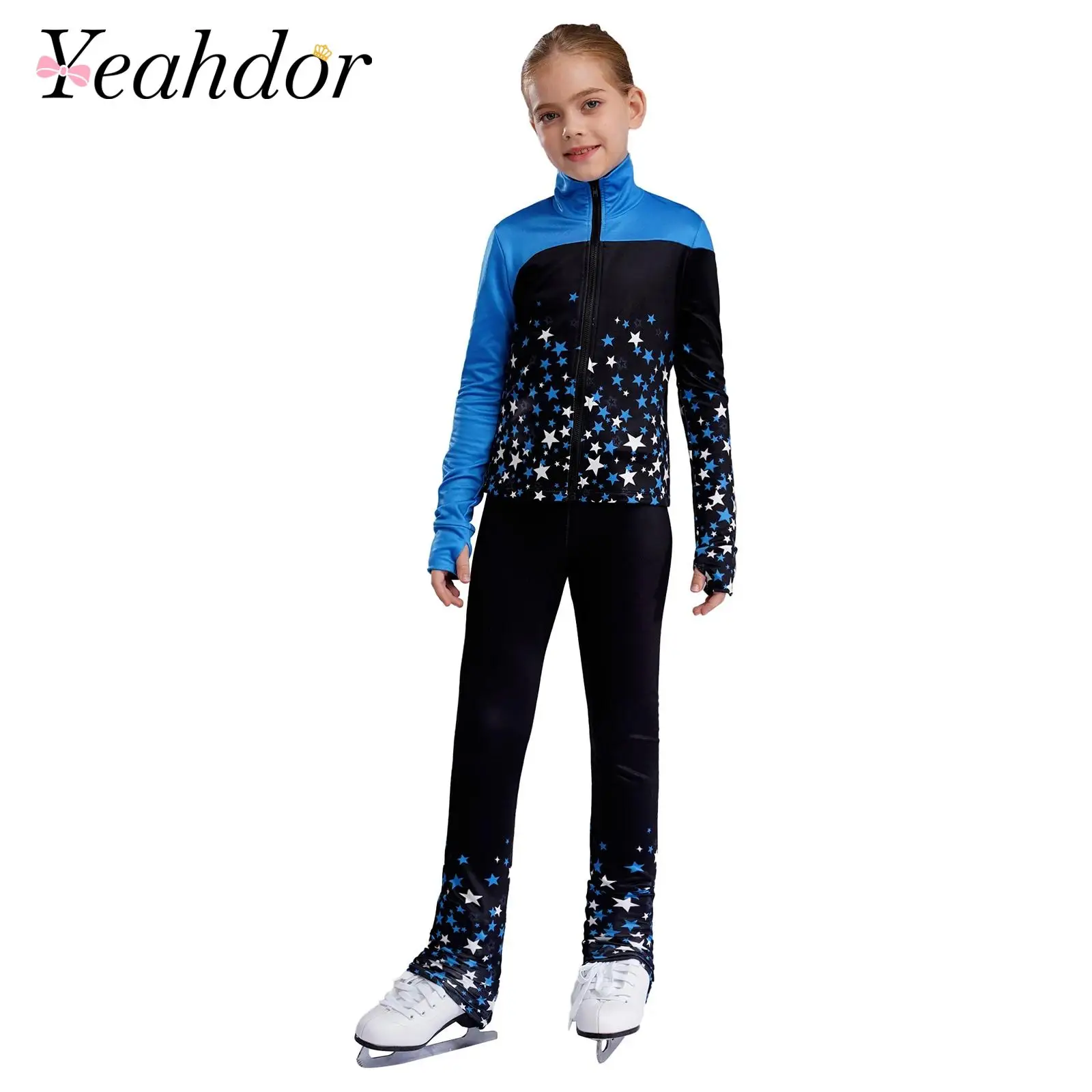 

Children's Clothes Set Tracksuit Sports Suit Kids Girls Figure Skating Outfit Sweatshirt + Leggings Gymnastics Workout Costume