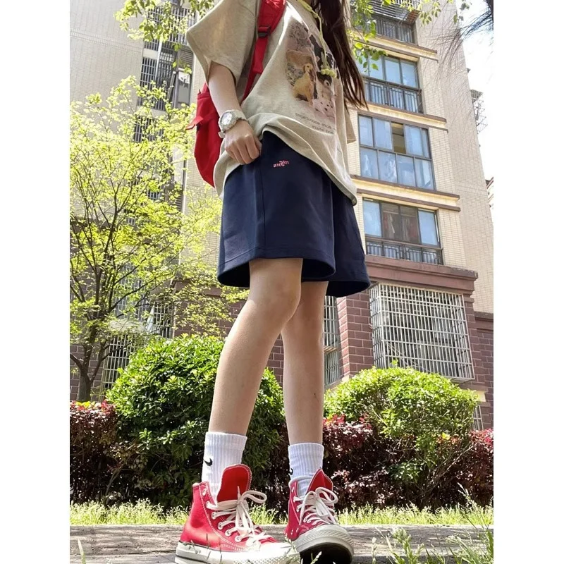 Lose Haremstücke mit geradem Bein für Damen, Denim-Blau, Freizeithose, hohe Taille, Street Sle, Sommer, Neuheiten von Xiangbaiwei