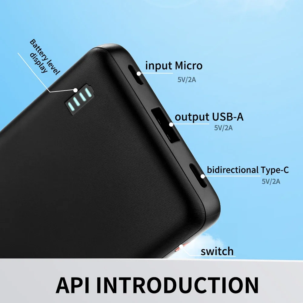 

10000Mah Portable Power Bank Backup Battery Pack Usb/Type-C Charging Suitable for Android and Other Mobile Digital Equipment