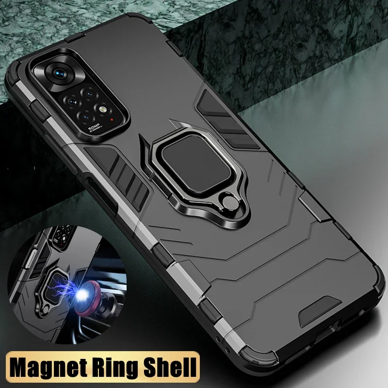 Shockproof Case For Xiaomi Redmi Note 8 9 10 11 12 13 Pro Plus 5G 4G 12S 11S 10S 9S 10T 10C 12C 13C Magnet Case Back Cover Funda