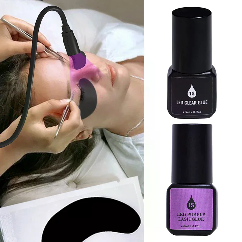 Adhésif de colle UV pour Extensions de cils, 5ml, séchage rapide, forte, colle d'extension de faux-cils, longue durée