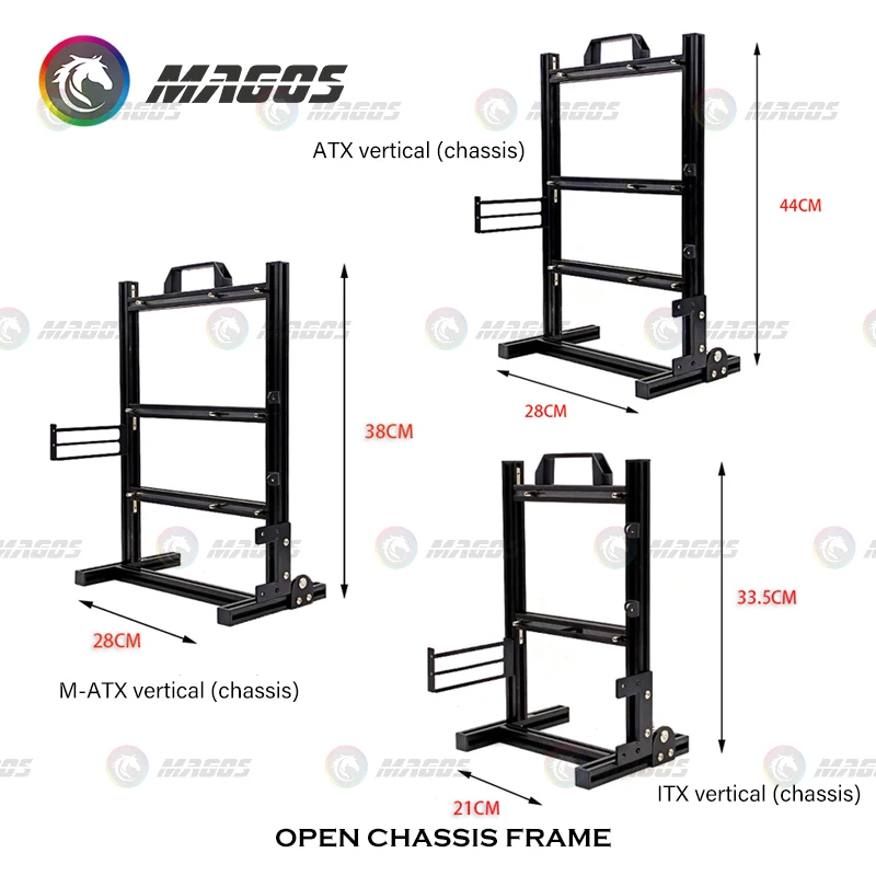 Aluminum Fully Open Case Frame Support ITX / MATX /ATX Motherboard,Vertical Computer Housing PC Water Cooling Gamer DIY Cabinet