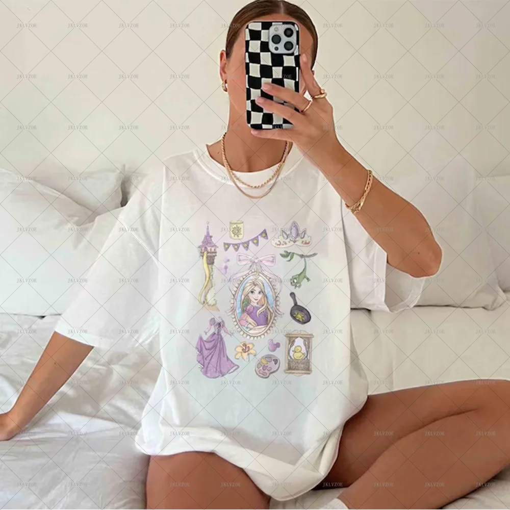 Fashion Cute Women Vintage Disney Tangled Rapun Disney Princess Rapunzel TShirt Disney Family Trip Tshirt Disney Coquette Tshirt